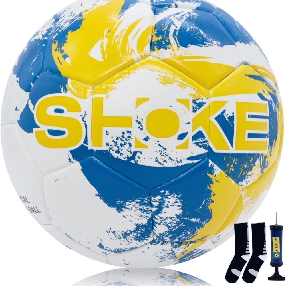SHOKE World Cup Soccer Ball Size 5, Pump, Needle & Socks Included